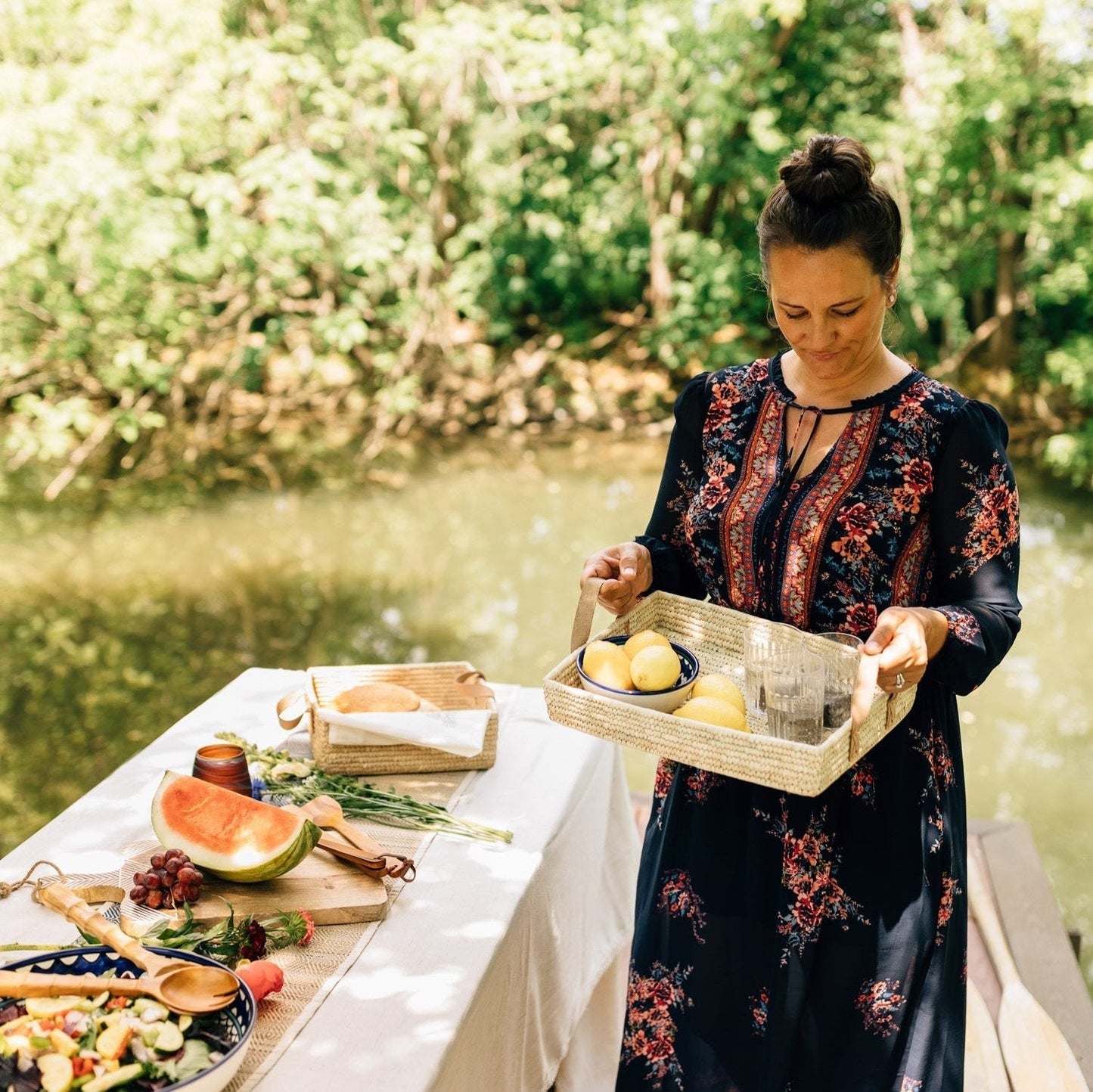 Rectangle Handled Basket