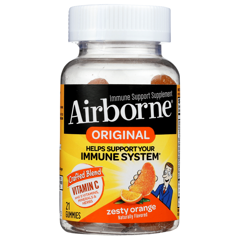 Airborne Orange Flavored Gummies, 1000mg Of Vitamin C And Minerals & Herbs Immune Support
