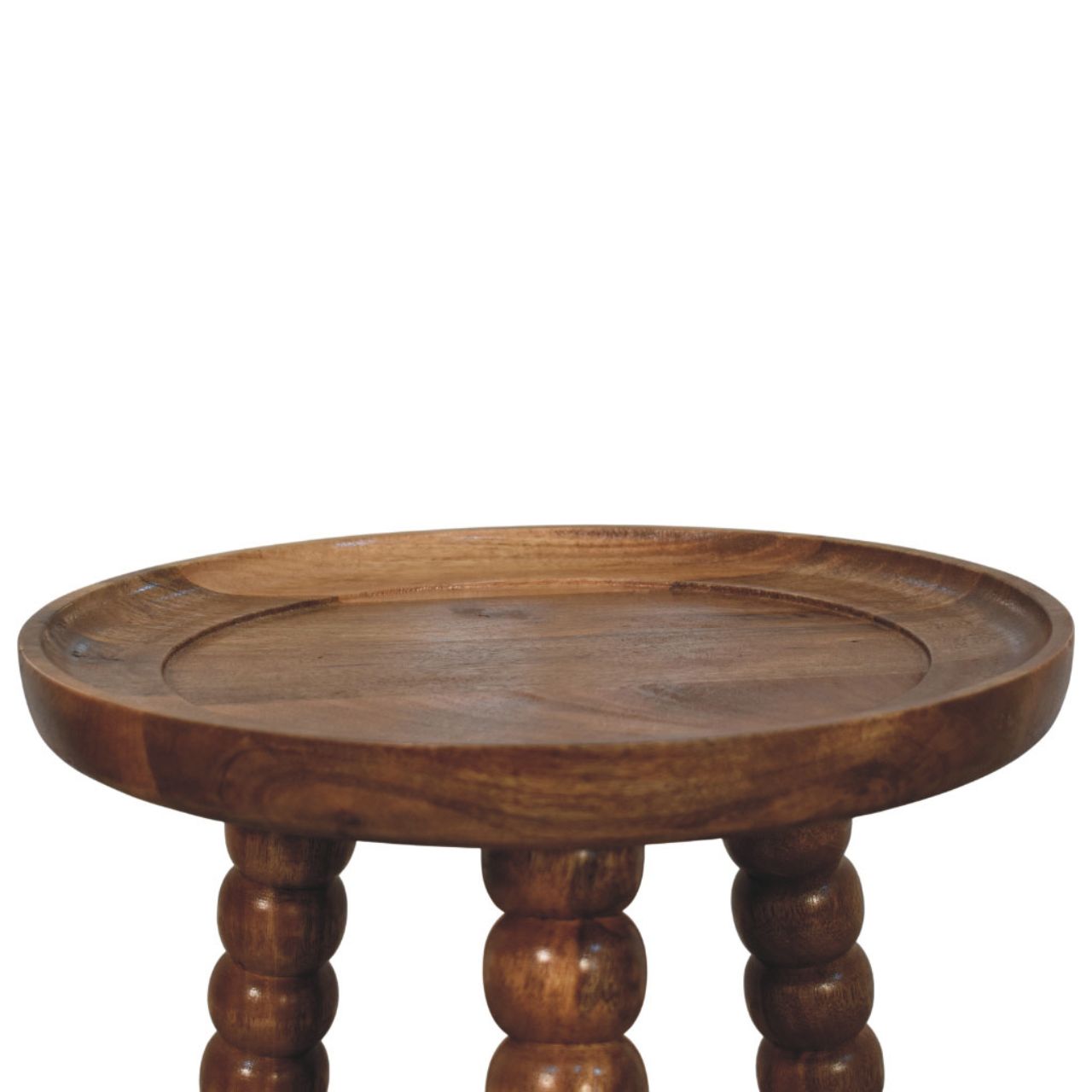 Solid Wood Spindle Tray Side Table