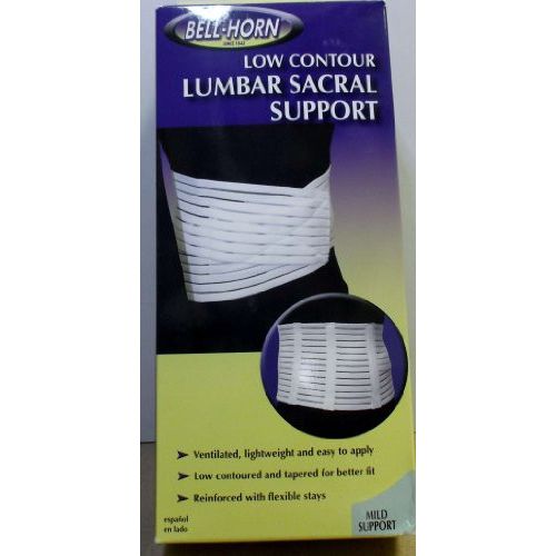 Bell-Horn Low Contour Lumbar Sacral Support In White Size: Low Contour Lumbar Sacral Support Large