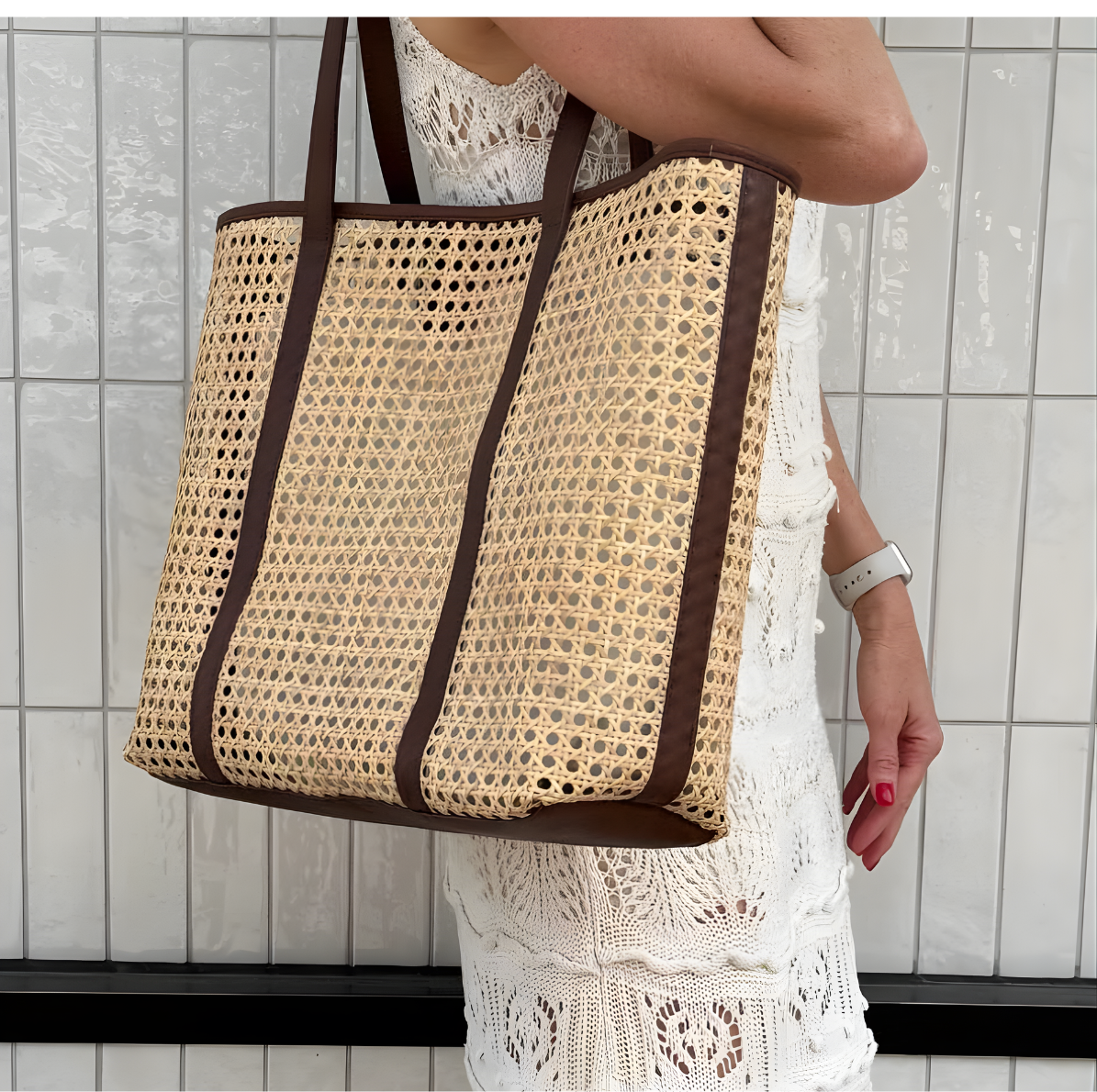 Eleanor Maxi Wicker Tote