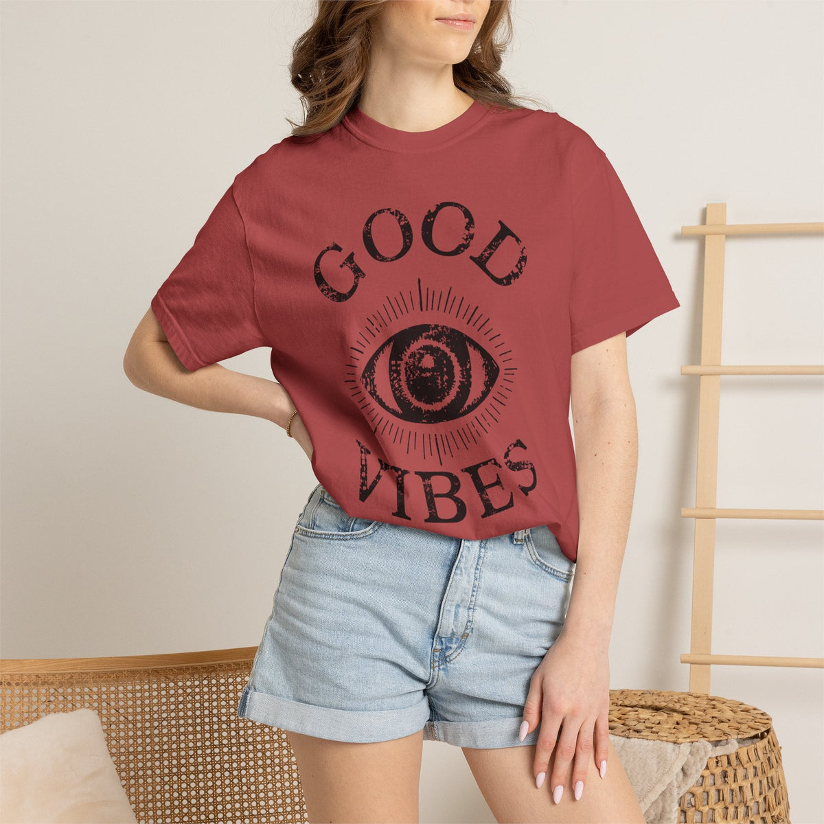 Good Vibes Eye T-Shirt: Vintage Mystic Graphic Tee