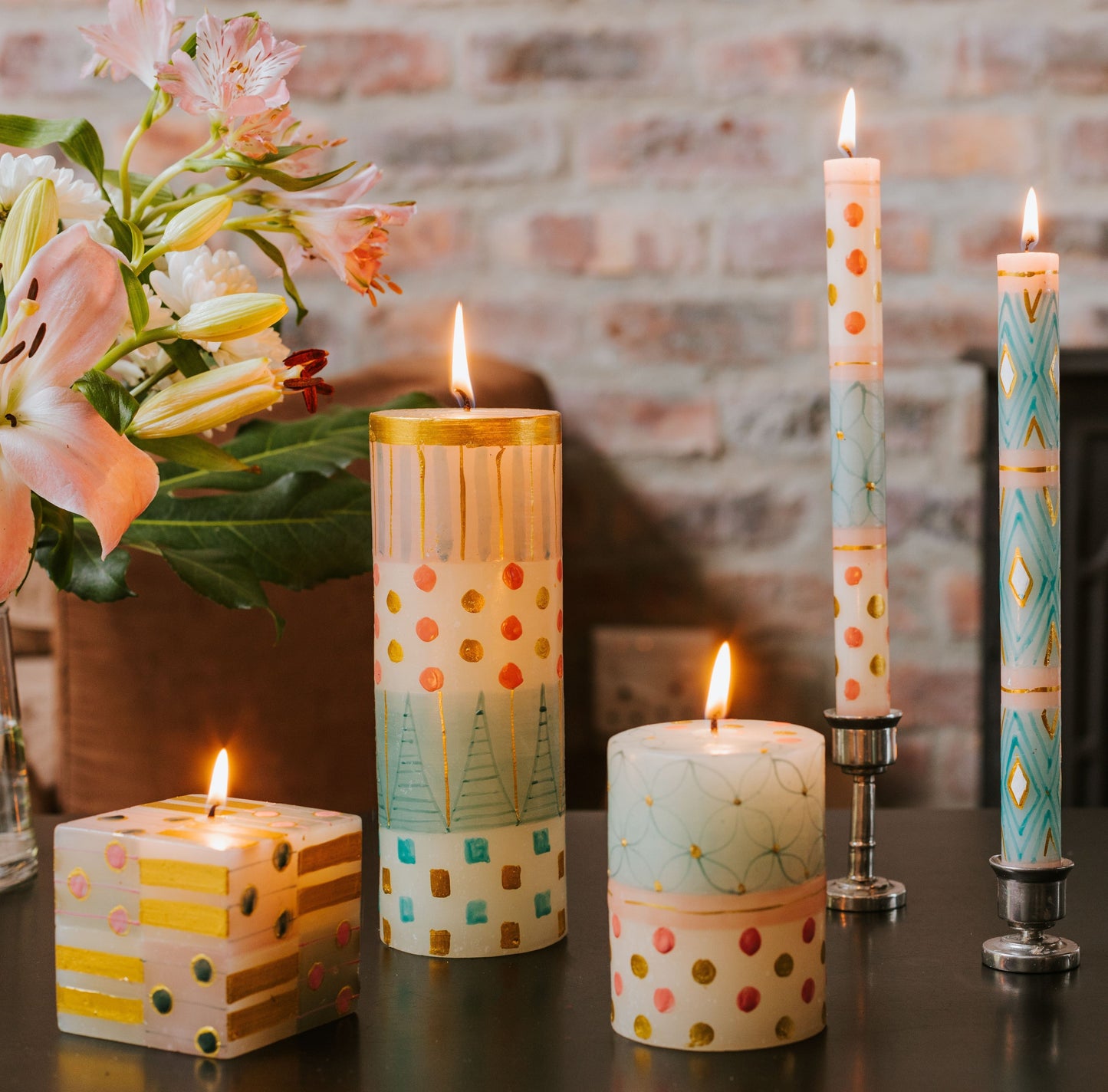 Delight Painted Candles