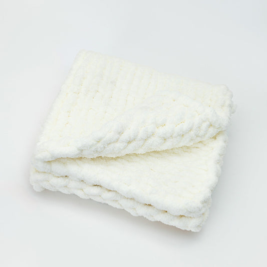 Woven Together Baby Blanket In White