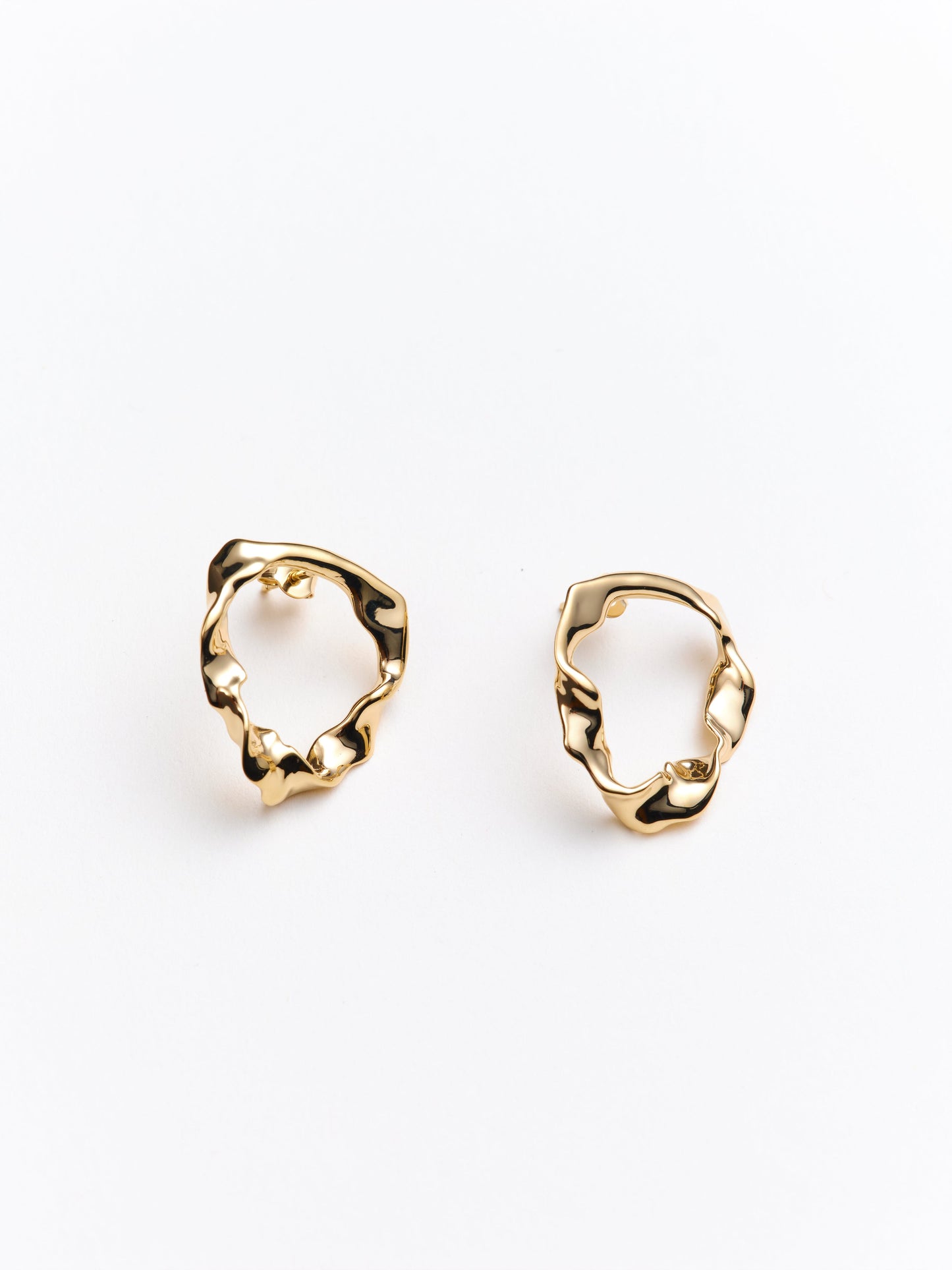 Nicola Beaten Round Earrings