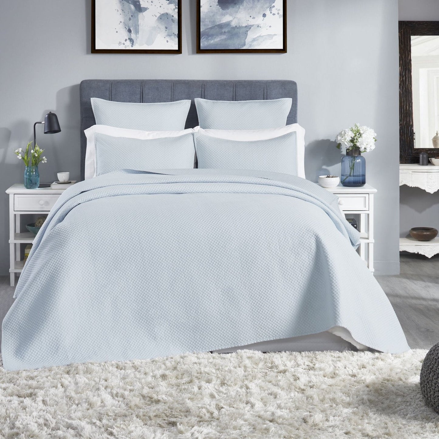 Velentina Diamond Quilted Sateen Coverlet