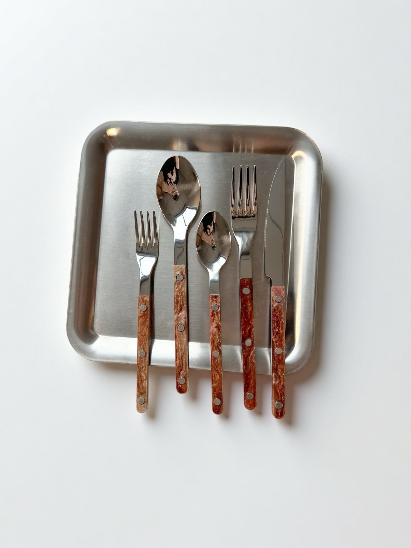 S/10 Modern Nebula Cutlery, Bistrot Style Rivet Flatware Set
