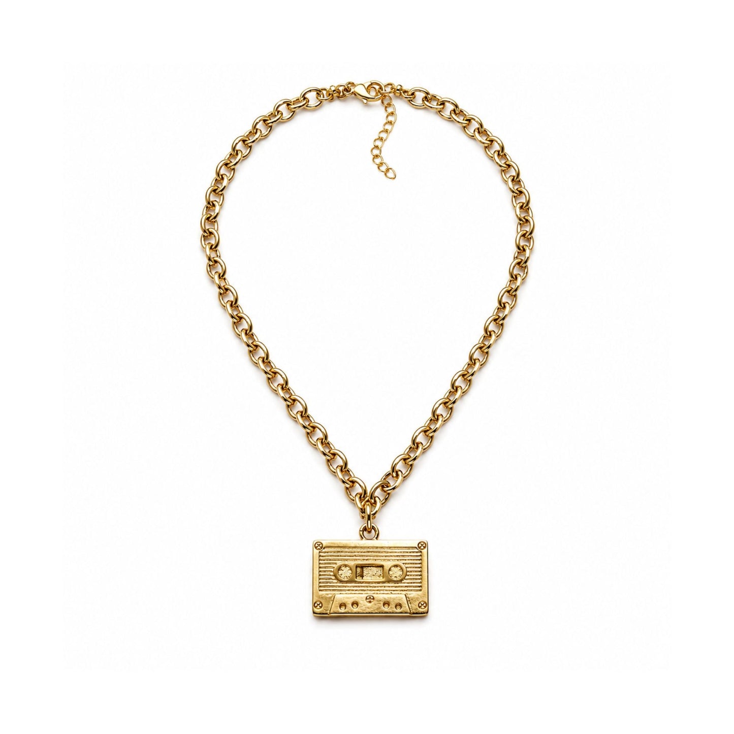 Golden Replay Cassette Necklace