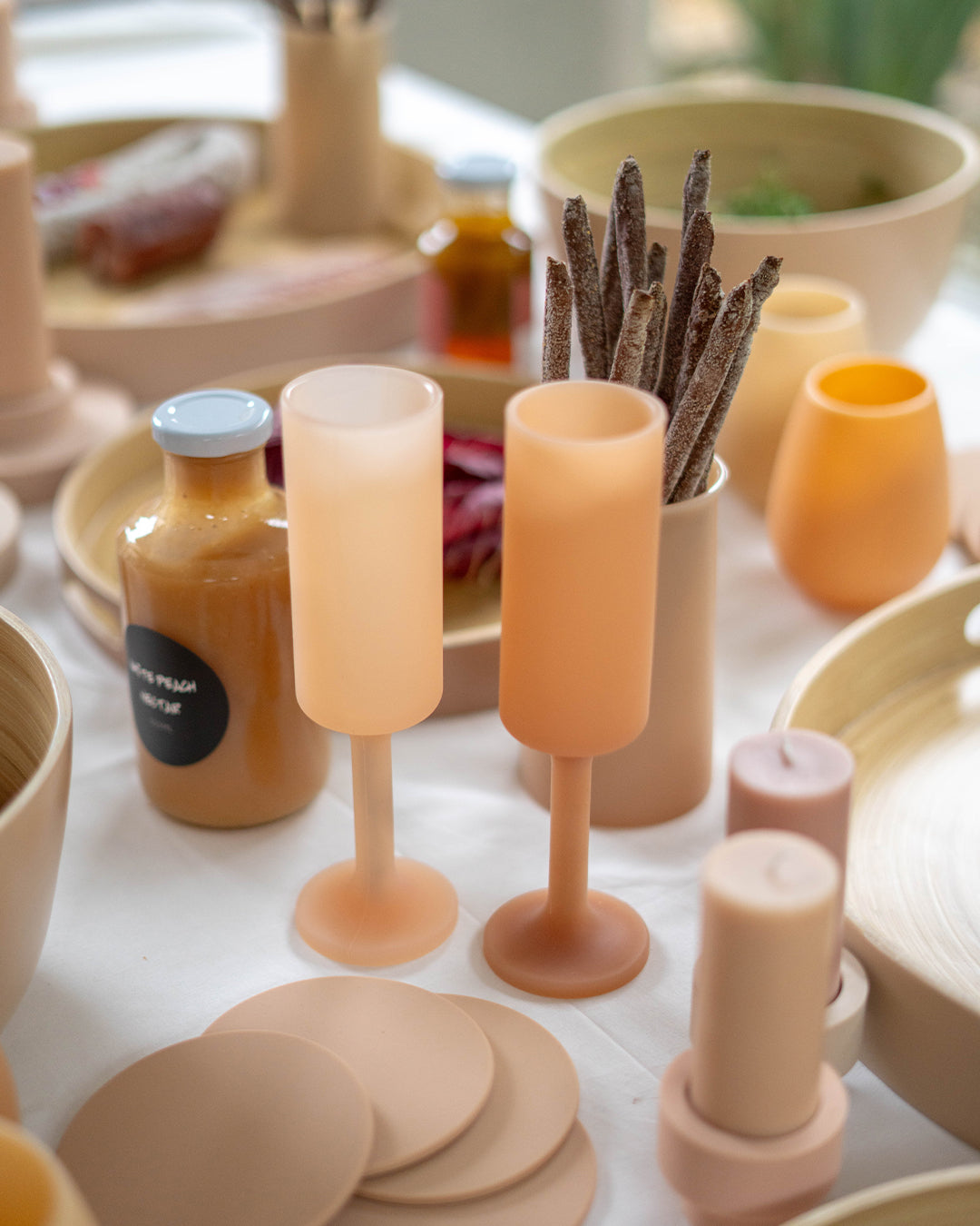 Wheat + Oat | Seff | Silicone Unbreakable Champagne Flutes