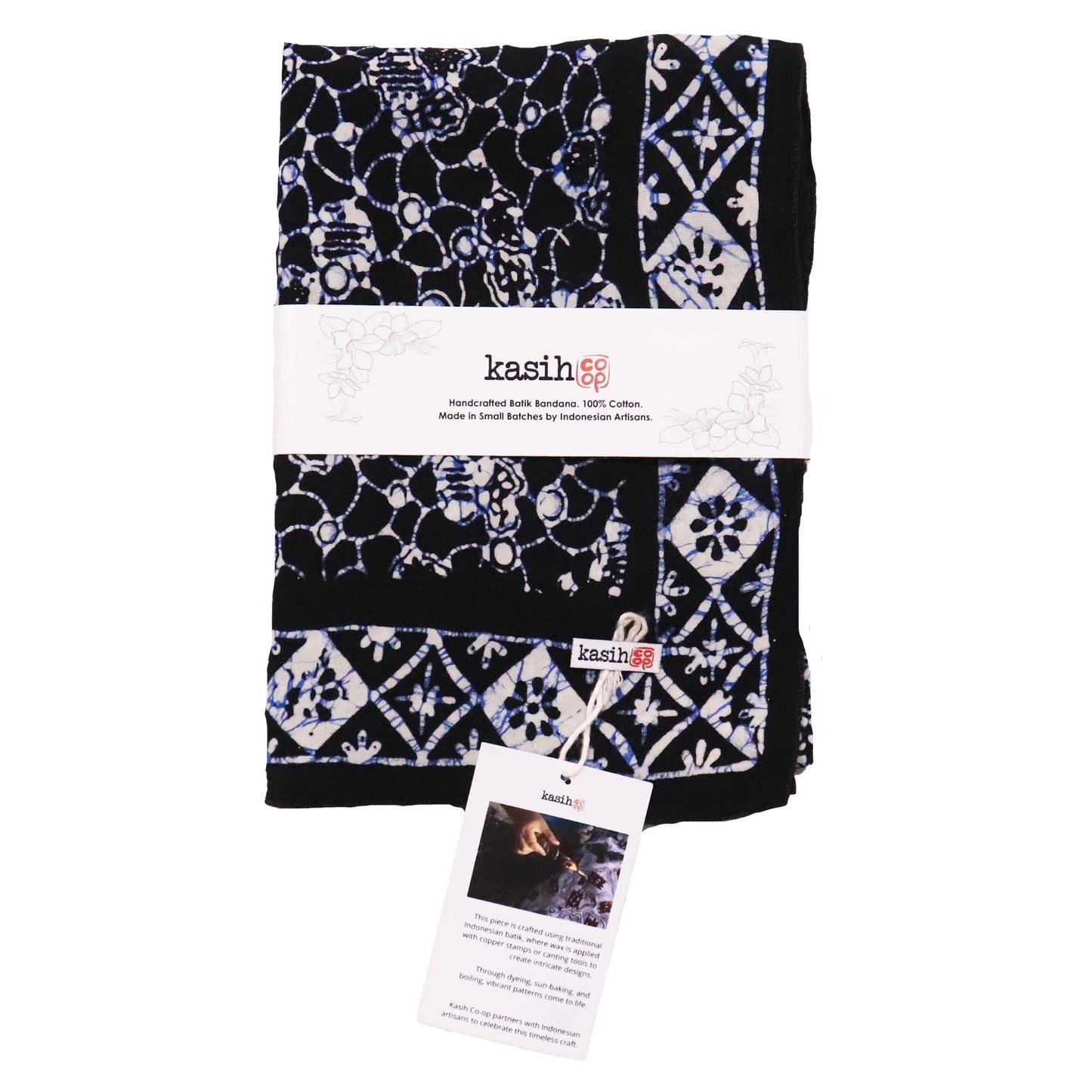 Large 39" Hand Dyed Batik Bandana - Boulder
