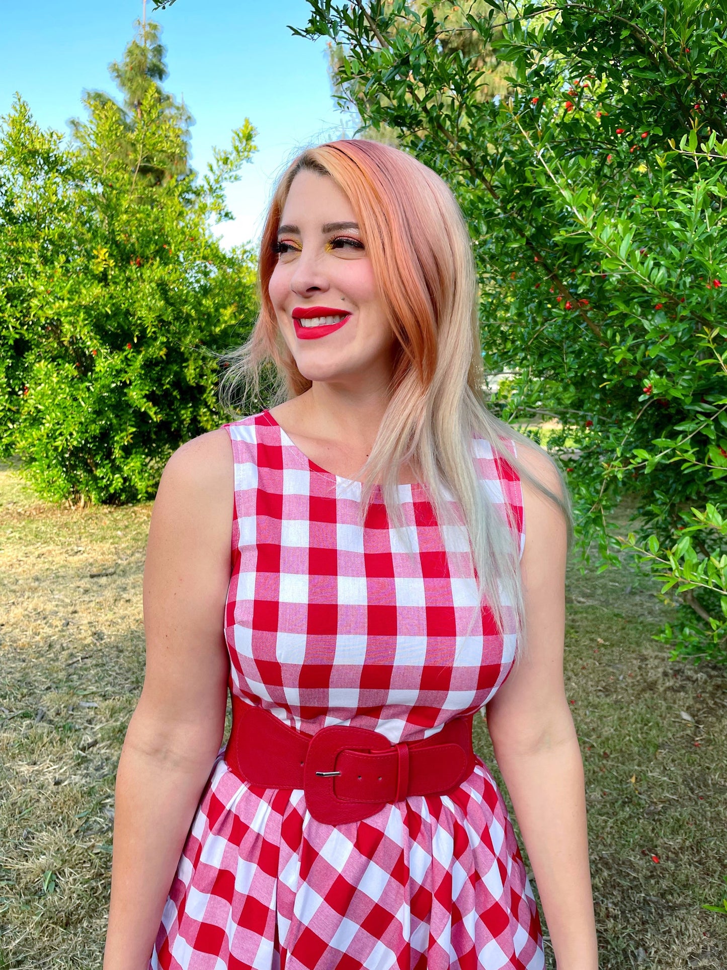 Gingham Midi Dress