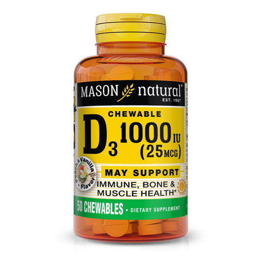 Mason Natural D3 25mcg 1000IU Chewable Tablets - 50ct