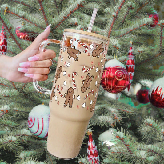 Peppermint Gingerbread Tumbler With Lid and Straw