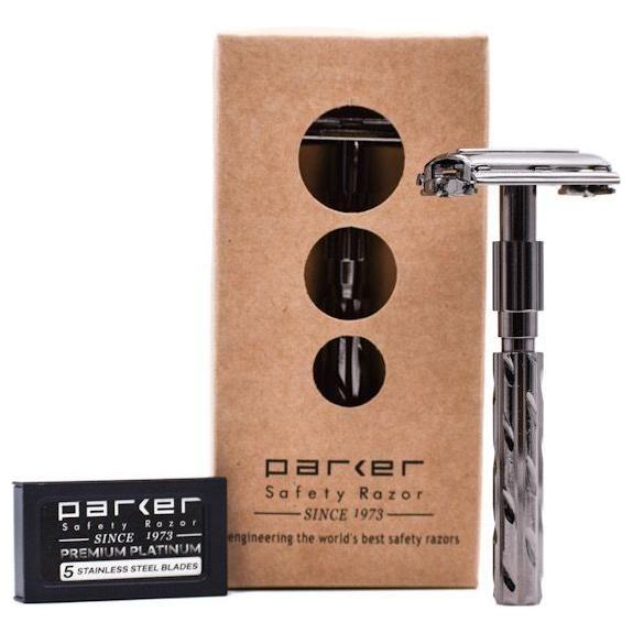 Parker 22R Gunmetal Long Handle Butterfly Safety Razor