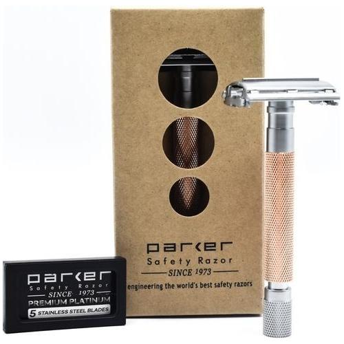Parker 74R RG Rose Gold & Satin Chrome Heavyweight Butterfly Open Safety Razor