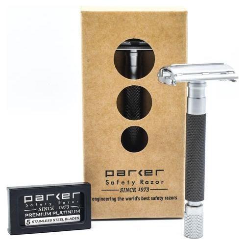 Parker 74R GR Graphite & Satin Chrome Heavyweight Butterfly Open Safety Razor