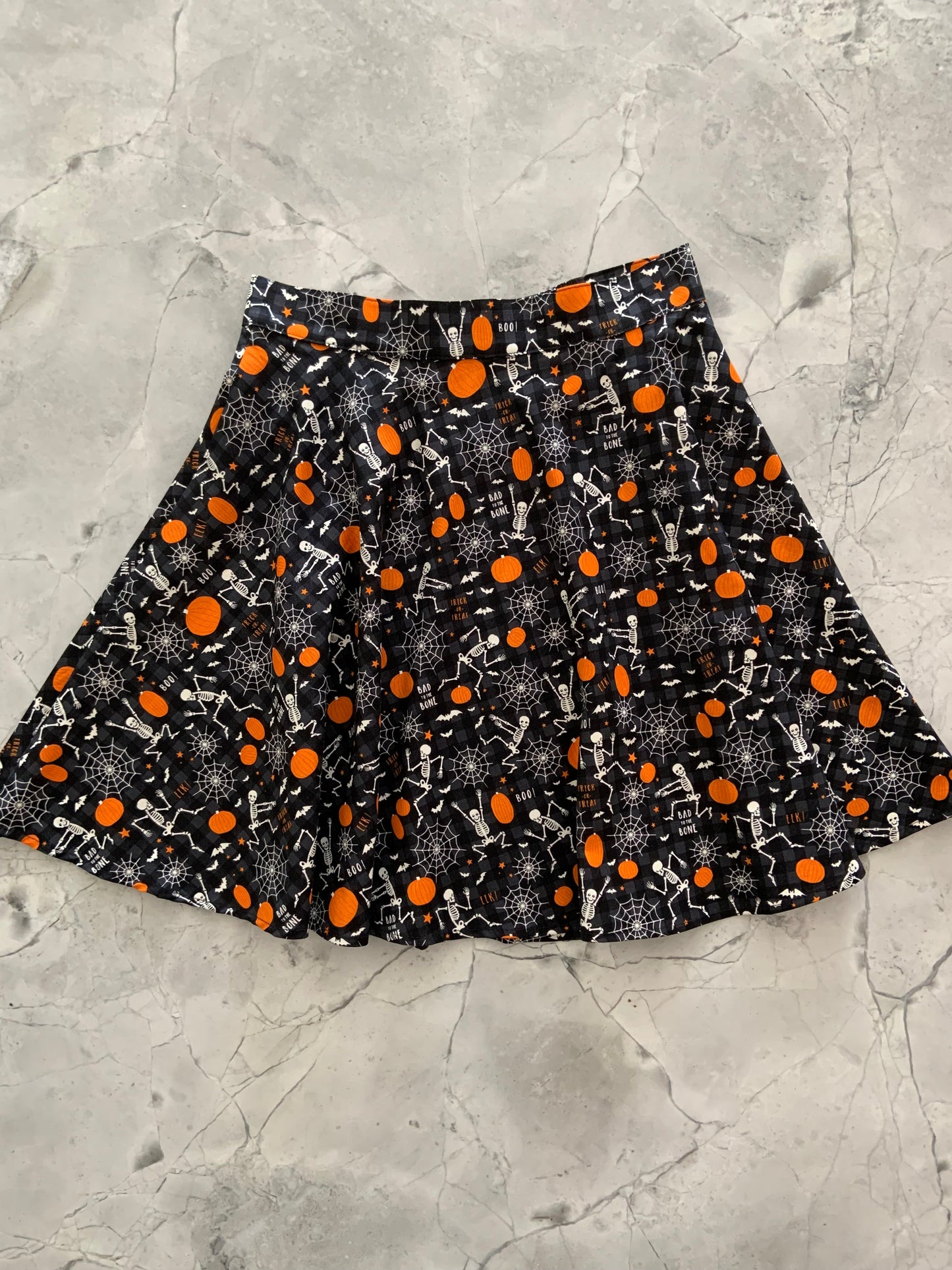 Glow in the Dark Dancing Bones Skater Skirt