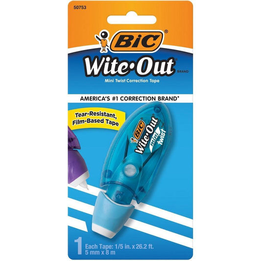 Wite-Out BIC Brand Mini Twist Correction Tape, White