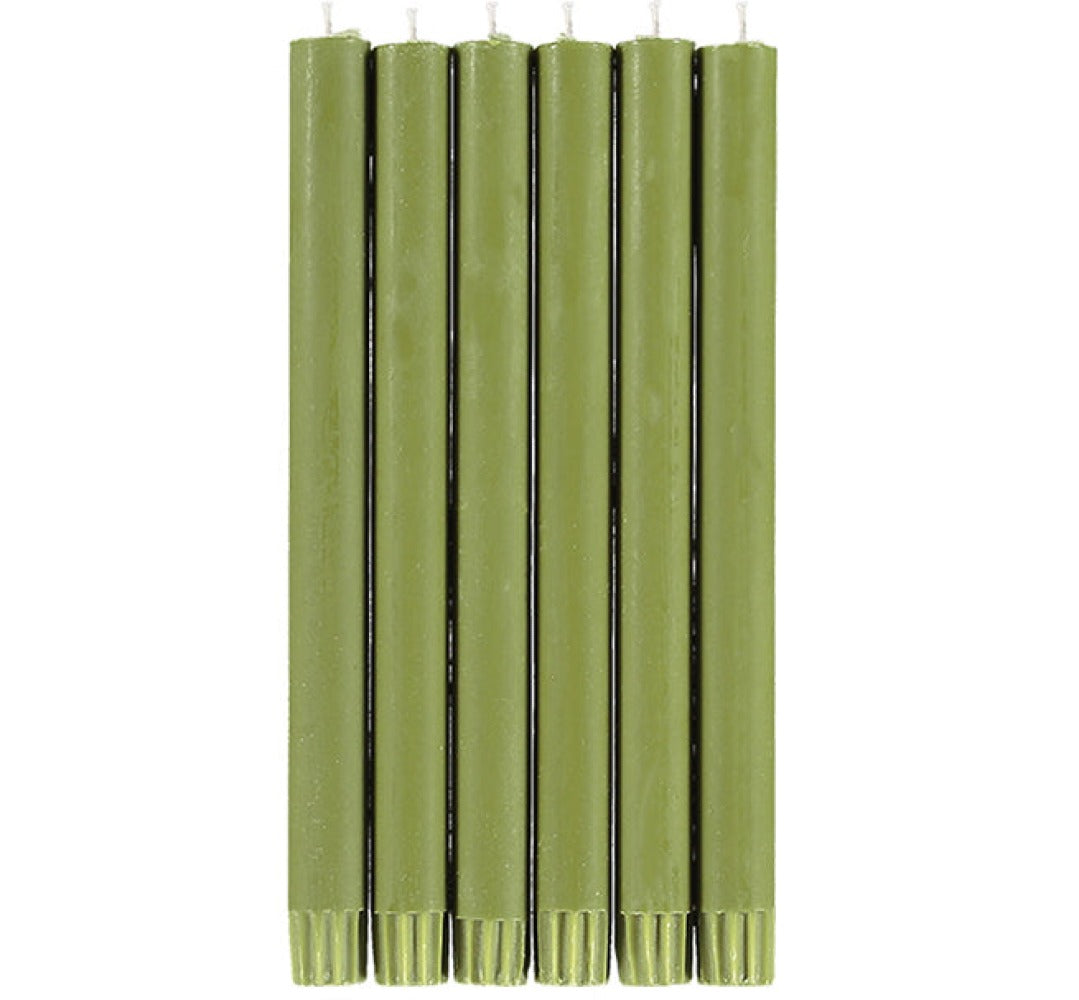 S/25 Olive Green Dinner Candles