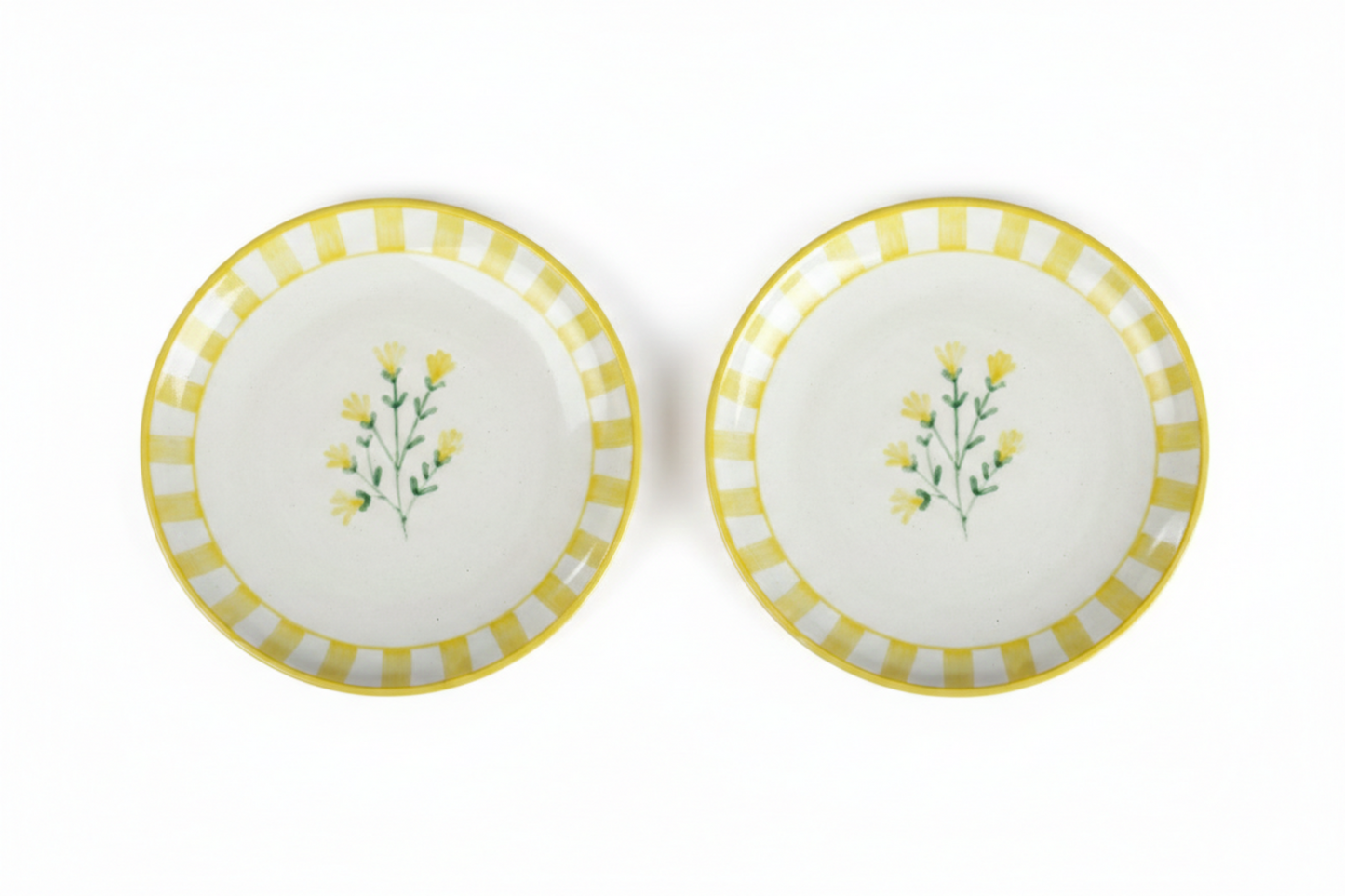 S/2 Ceramic Sunshine Spring Dessert Plate - Yellow