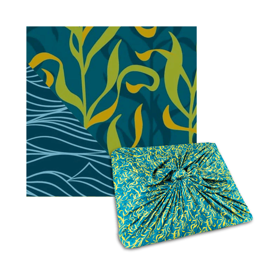 Assorted Set of 5 Reusable Cloth Furoshiki Gift Wrap | Ocean Conservation Collection