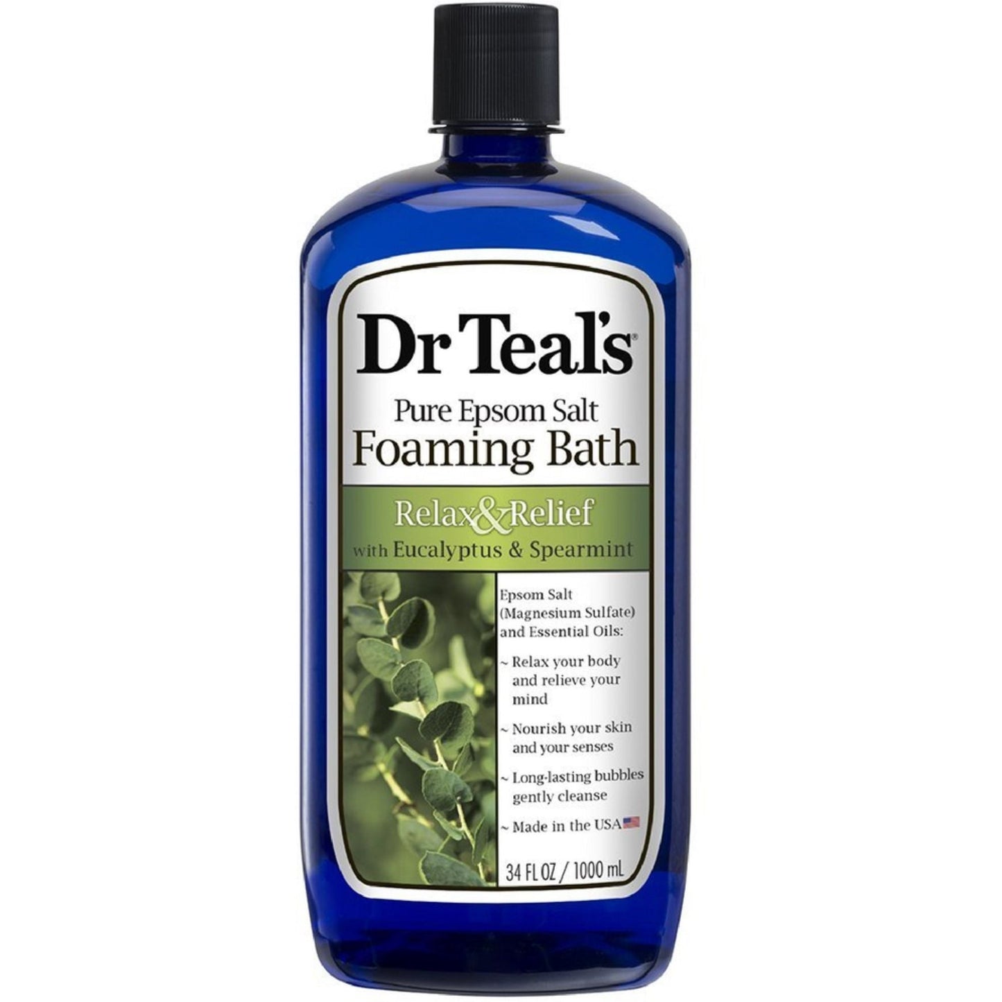 Dr Teal's Relax & Relief Eucalyptus & Spearmint Foaming Bath With Pure Epsom Salt 34 Fl Oz