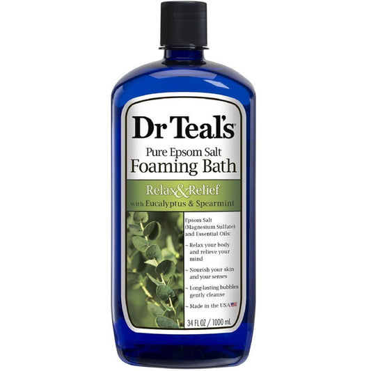 Dr Teal's Relax & Relief Eucalyptus & Spearmint Foaming Bath With Pure Epsom Salt 34 Fl Oz