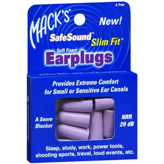 Mack's Slim Fit Soft Foam Earplugs 5 Pairs