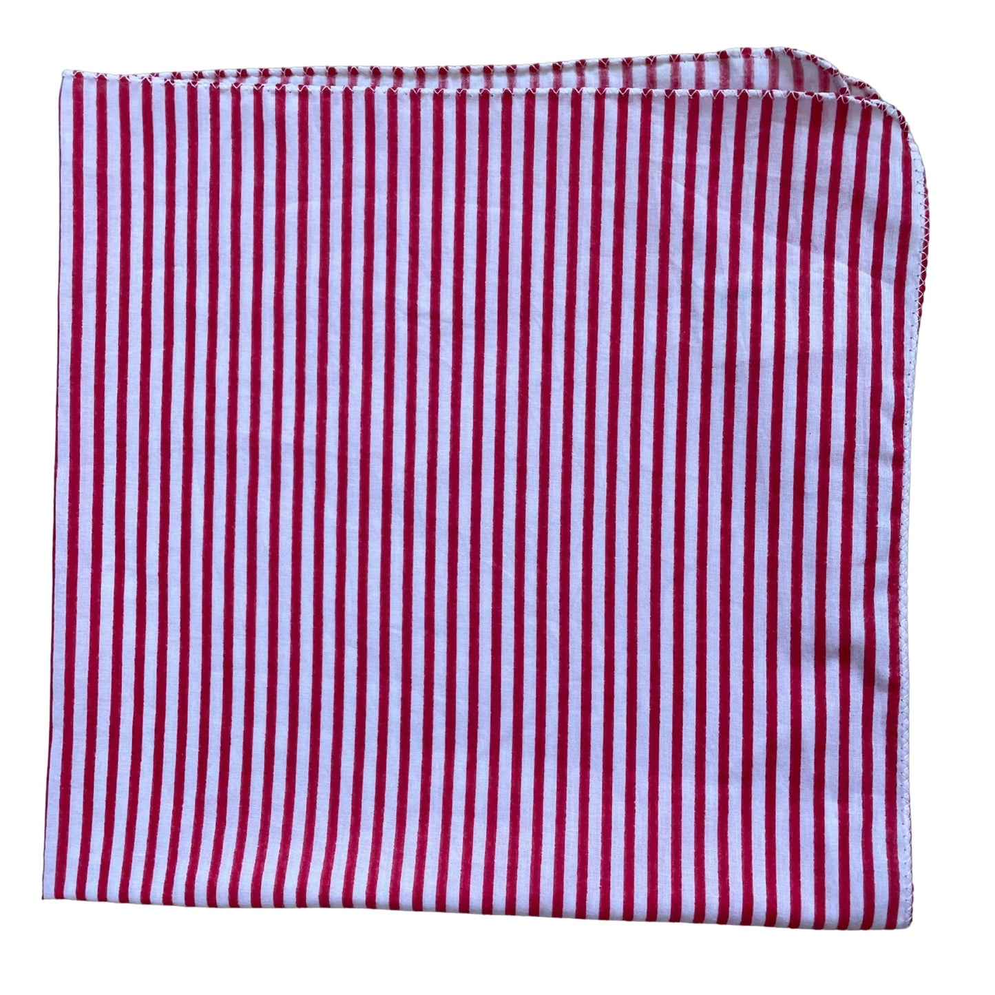Bandana Scarf - Menswear Stripe Cherry Red Square