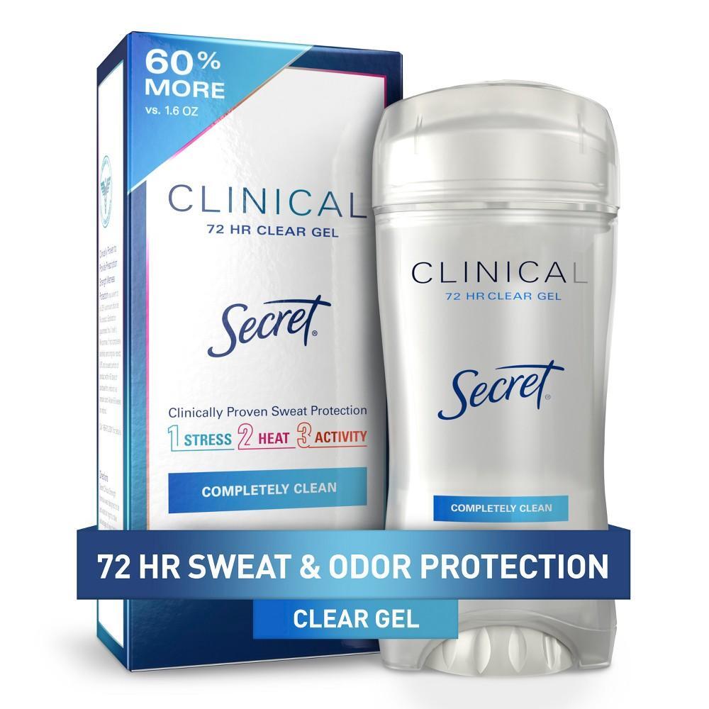 Secret Clinical Strength Clear Gel Antiperspirant And Deodorant For Women - Completely Clean - 2.6oz