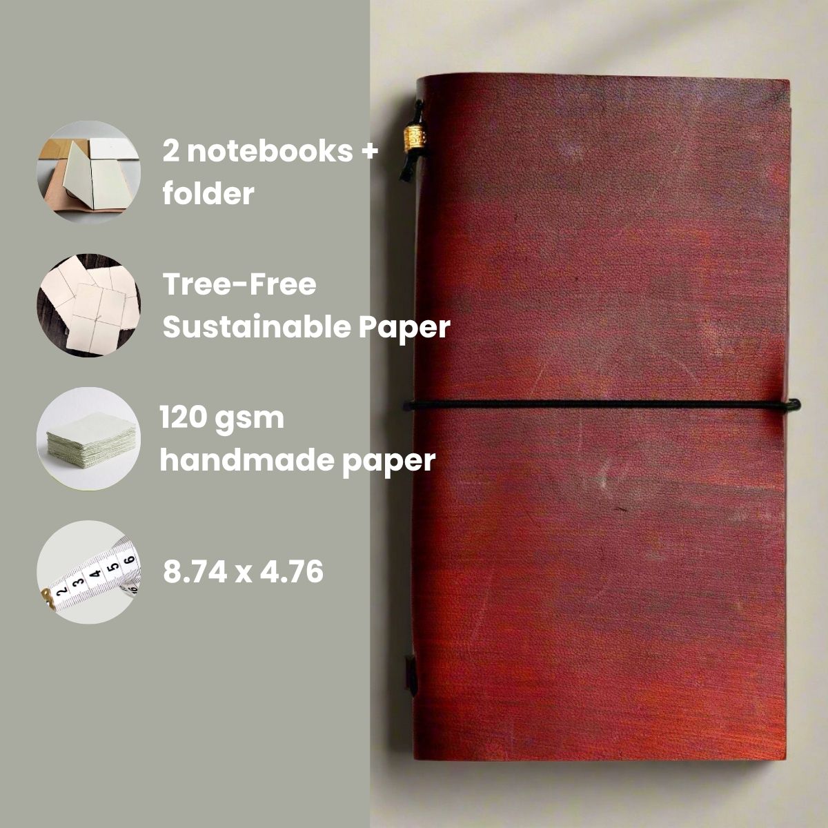 Debossed Refillable Leather Traveler's Notebook