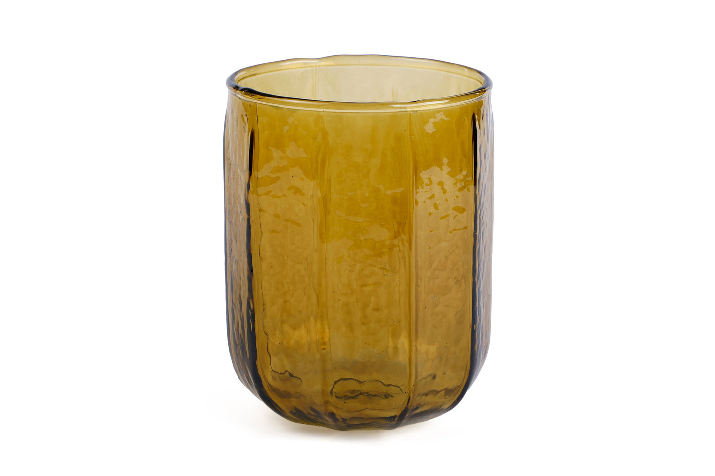 Hammered Water Glass , Brown - 4 X 3 Inches ( Set of 2 )