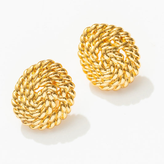 Braided Knot Earrings in Gold