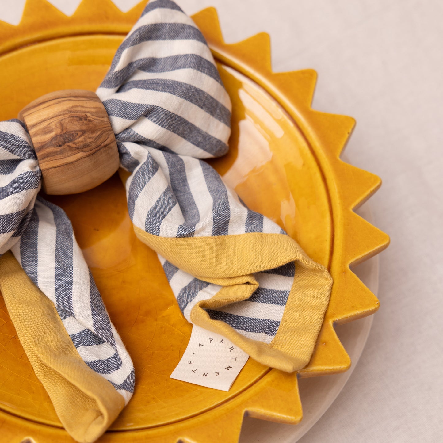 Blue Striped Linen Napkins - Set of 2