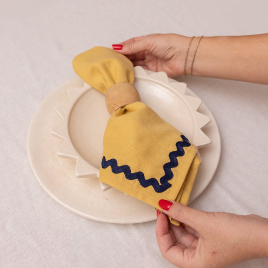 Ric-Rac Linen Napkins - Set of 2