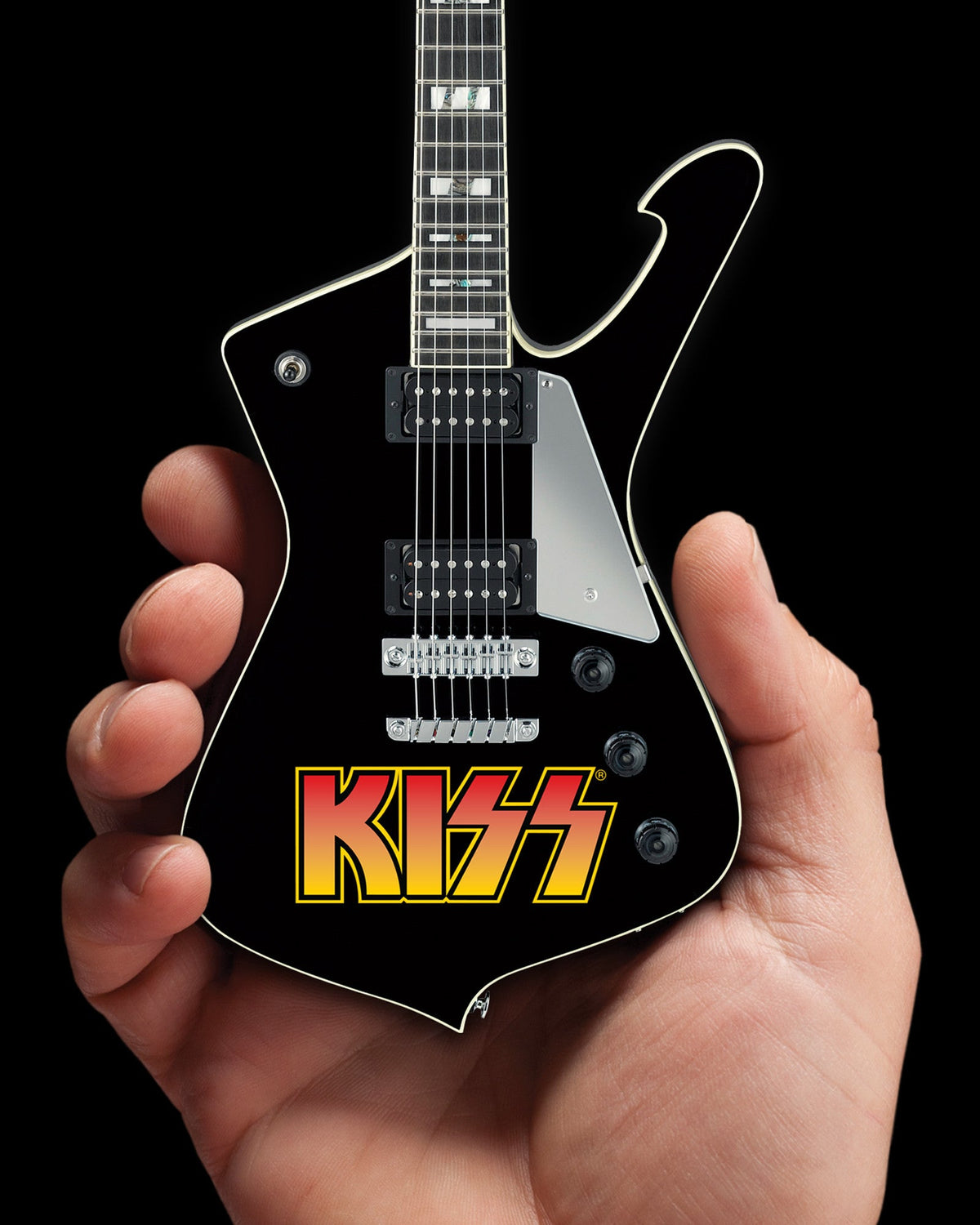 Officially Licensed KISS® Logo Paul Stanley Iceman Miniature Guitar Model