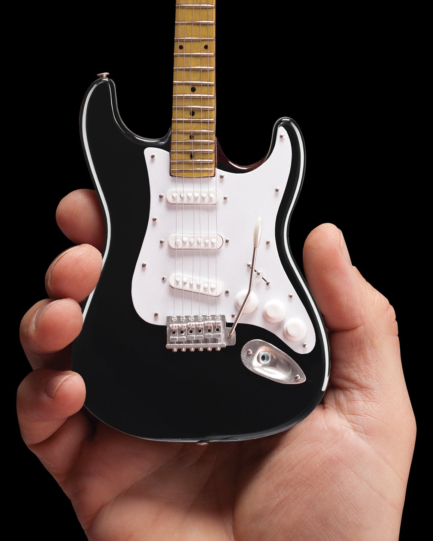 Fender™ Strat™ Classic Black Miniature Guitar Replica - Officially Licensed