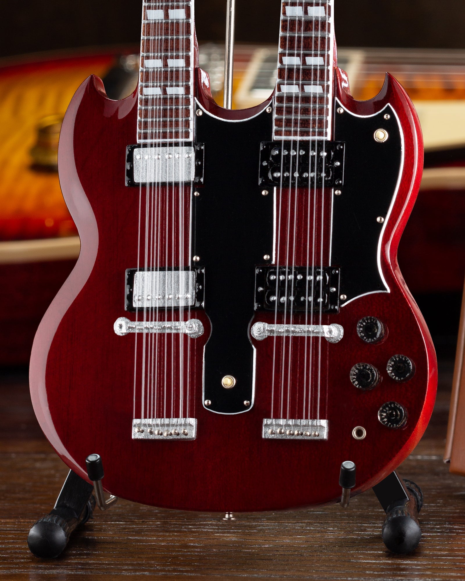 Gibson SG EDS-1275 Doubleneck Cherry 1:4 Scale Mini Guitar Model - Osadia Concept Store