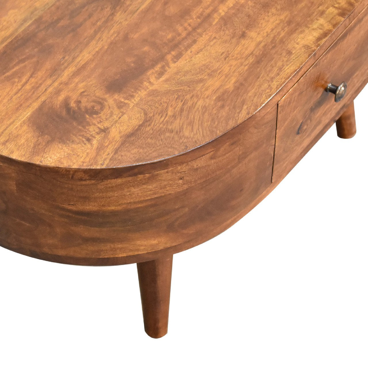 Solid Wood Mini Chestnut Rounded Coffee Table