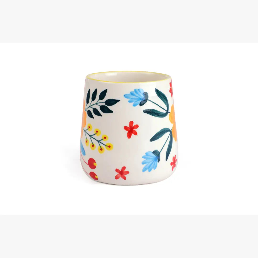 Floral Extravaganza Coffee Mug- Multi ,  3.5 X 2.5 Inches ( Set of 2 )