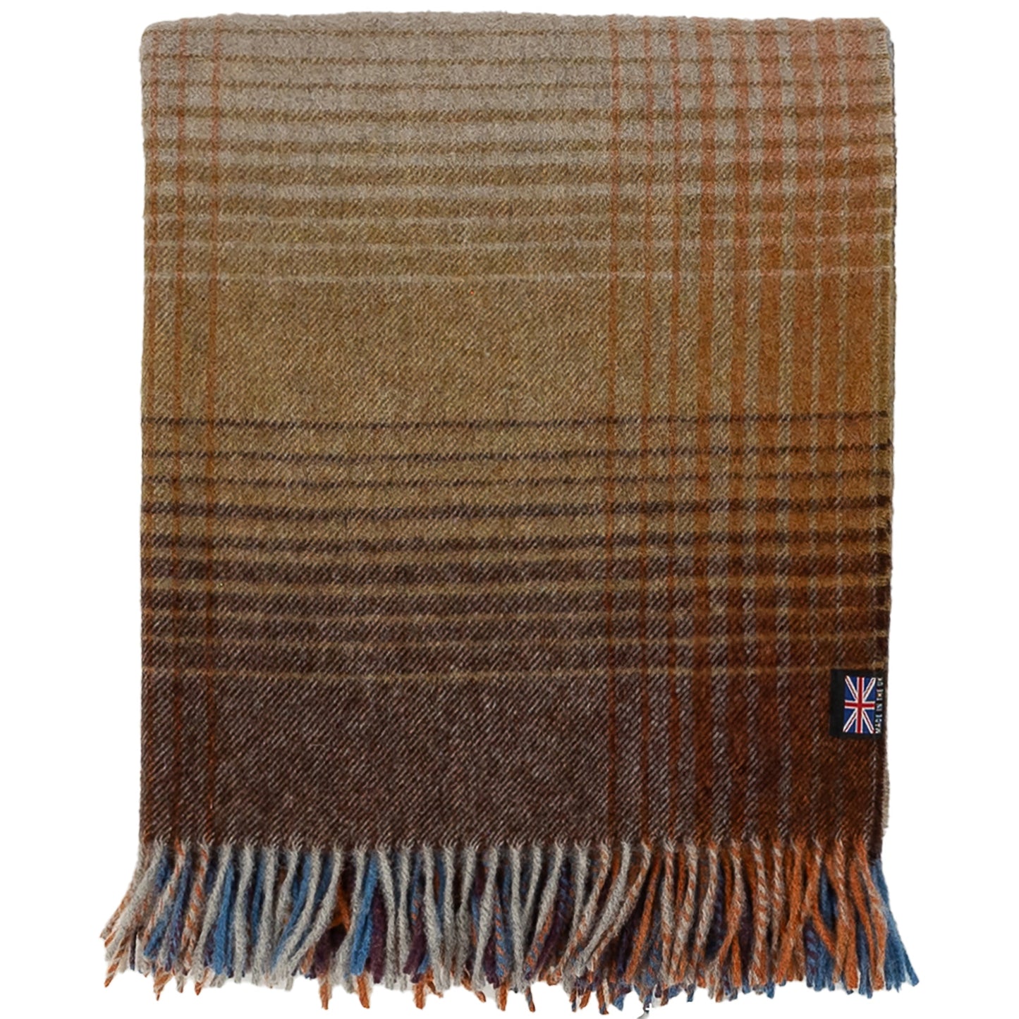 Highland Tweeds Shetland Lambswool Ombre Throw - Burgundy