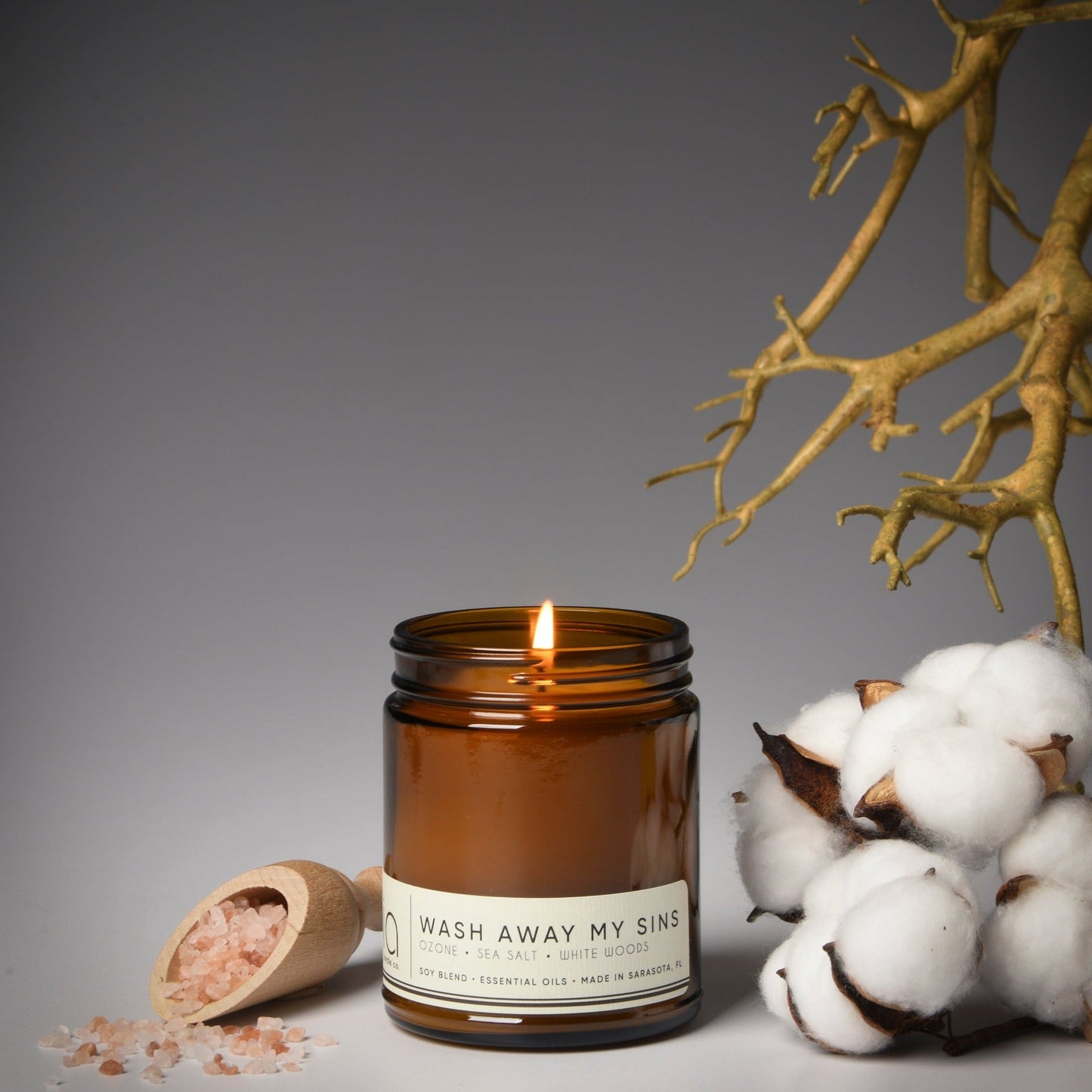 Wash Away My Sins Soy Blend Candle — Sea Salt, Ocean & White Woods