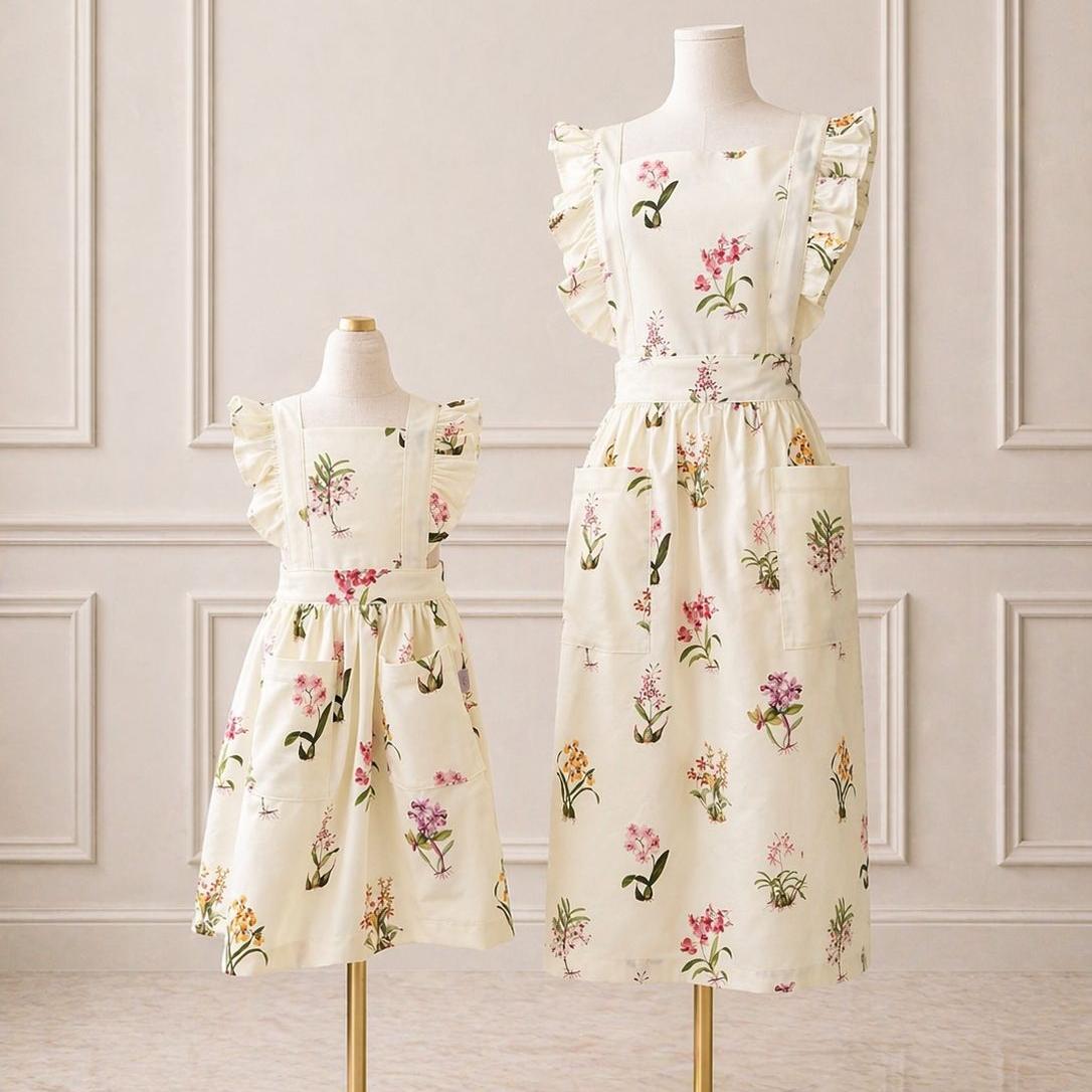 Botanical Orchid Mommy Hostess Apron