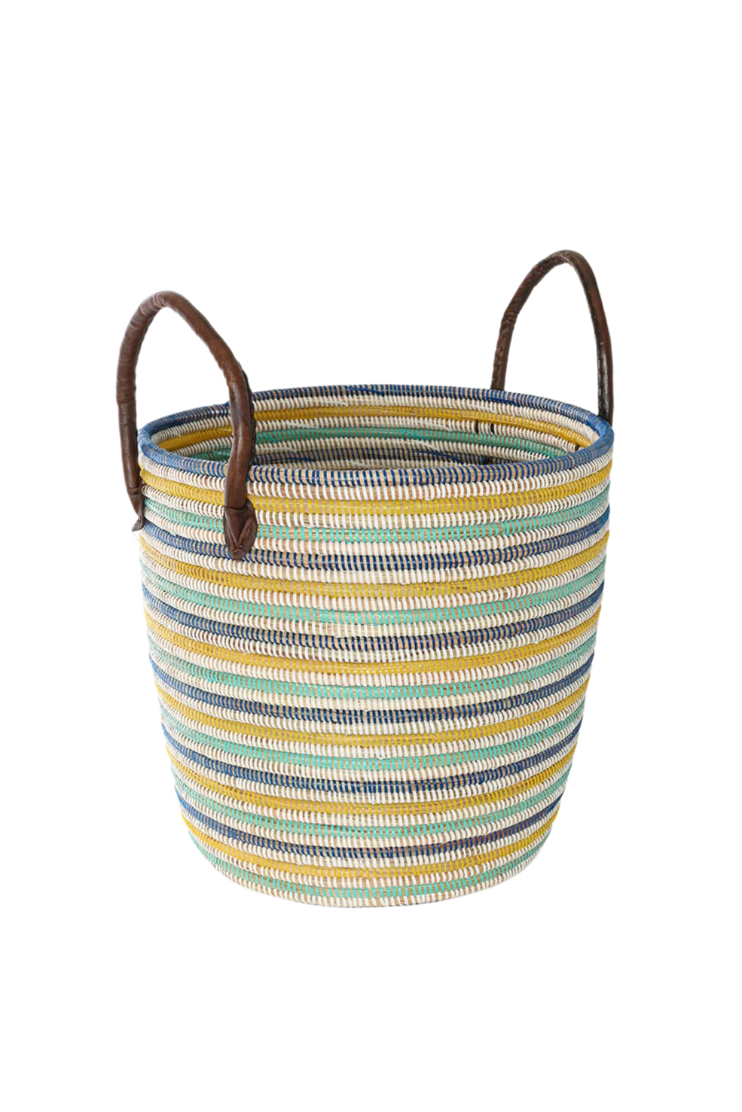 S/2 Malika Beach Nesting Baskets with Leather Handles