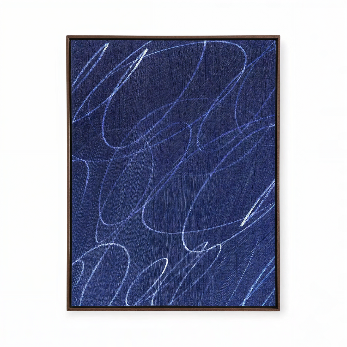 Gestural Marks in Marine by DSCVR Art Framed Canvas Wall Art