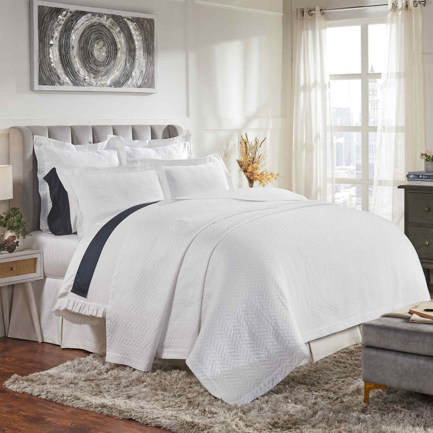 Casablanca Chevron Matelasse Coverlet