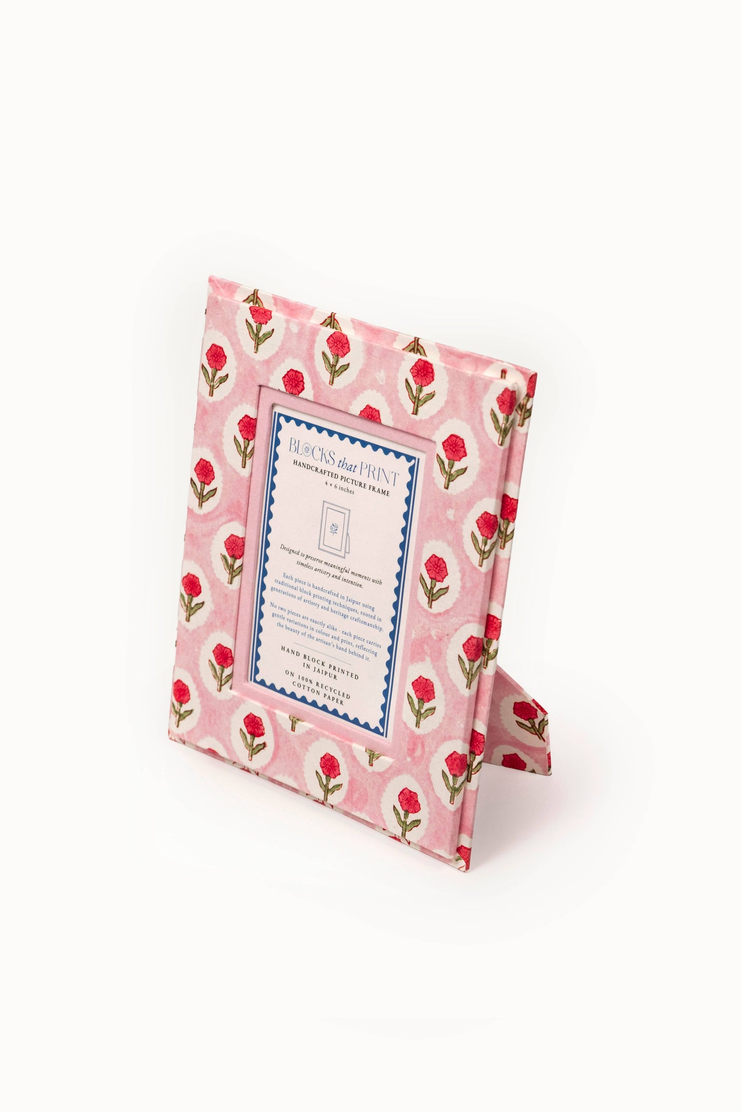 Large Block Print Photo Frame (5 x 7)  - Tea Rose