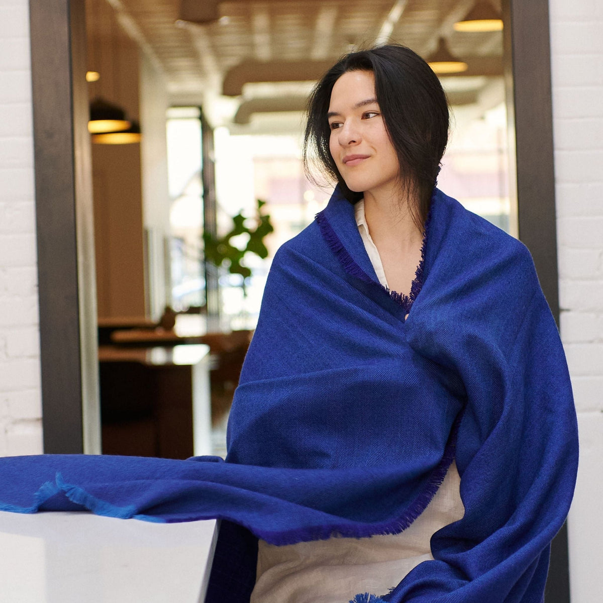 Herringbone Plush Soft Merino Handwoven Throw