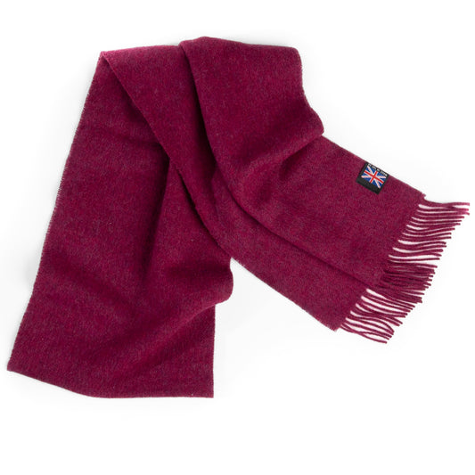 Fringed Merino Wool Scarf (Crimson)