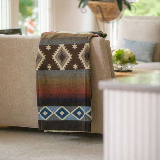 Yachana Collection - Sunset Diamond Red Brown Blue and Cream